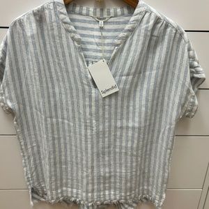 Top, blue/white stripe